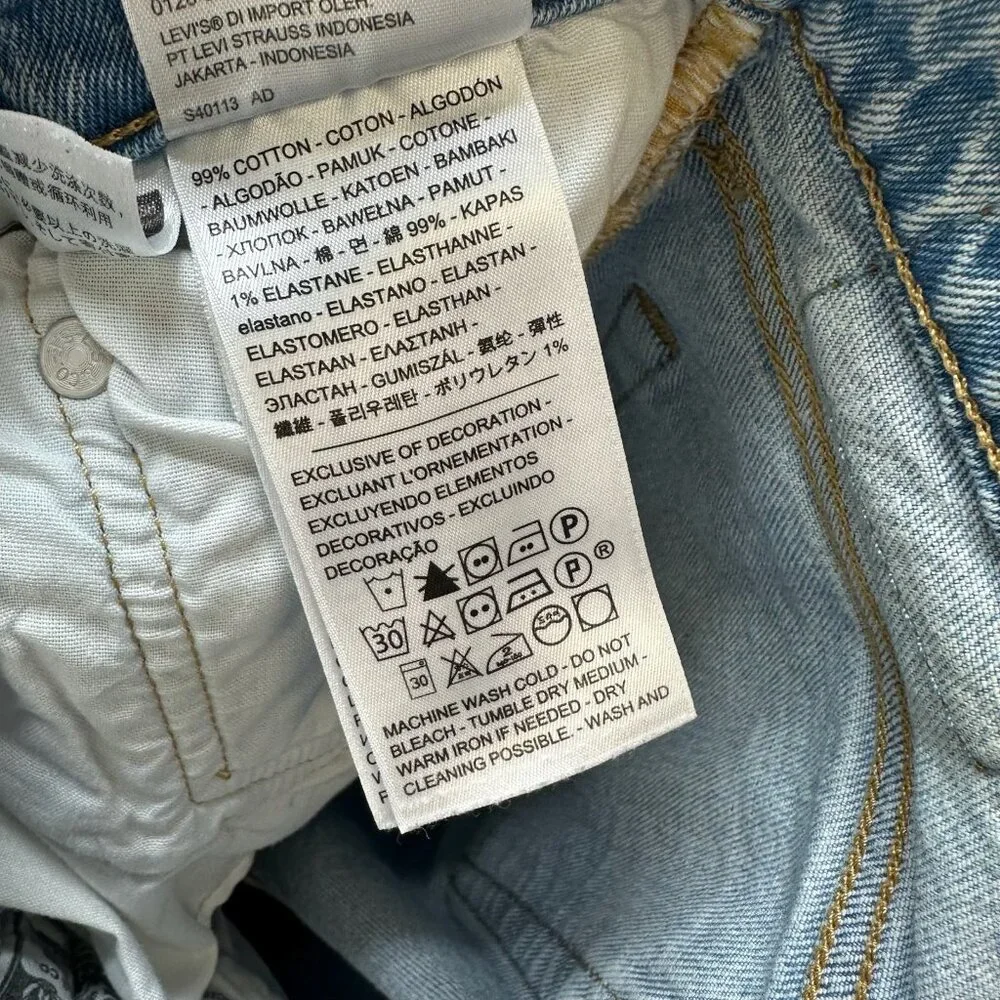 Levis 501 Skinny Jeans Women W28 L32 High-Rise Low Stretch Denim Light Wash Blue - Picture 12 of 15